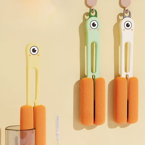 Perie de Curatat Pahare, Cani, Sticle, cu Maner Lung si Burete, Accesorii pentru Spalarea Paielor si Capacelor, usor de Agatat, 27.5x11.4x6cm, Verde [5]