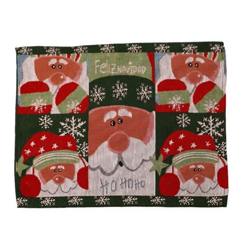 Craciun - Servet de Masa, Model Mos Craciun, Tematica Craciun, Prosop pentru Masa, 47x33 cm, Bumbac si Fibre Sintetice, Multicolor