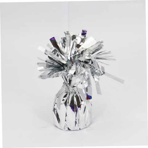 Greutate pentru Baloane cu Heliu, din Folie cu Franjuri, 170g, 13 x 5 x 3 cm, Argintiu [4]