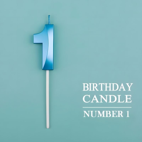 Lumanare Cifra 1, Model Diamond, 5 x 3.4 cm, Albastru [6]