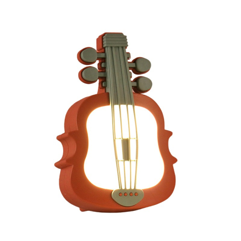 Lampi de veghe - Lampa de Veghe, cu Protectie pentru Ochi, Model Violina, Lumina Calda, Incarcare USB, ABS, 14.3x5x9.9 cm, Verde/ Rosu