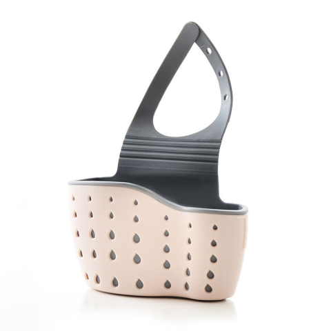 Accesorii Bucătărie - Suport Scurgere pentru Burete si Laveta de Vase Bucatarie, Roz, Curea Reglabila, Plastic Flexibil, 15x 5x 21cm