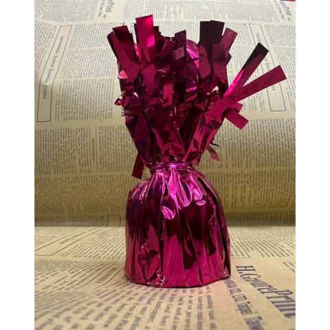 Greutate pentru Baloane cu Heliu, din Folie cu Franjuri, 170g, 13 x 5 x 3 cm, Roz [4]
