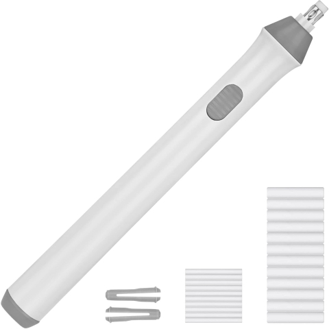 Accesorii Birou si Consumabile - Radiera Electrica, pentru Schite si Arta, Grosime Varf 3 mm/5 mm, Baterii 2 x AA (neincluse), din ABS, Alb