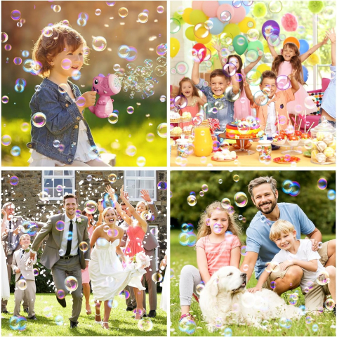 Jucarie Interactiva pentru Baloane de Sapun, Sunete si Lumini, Model Dinozaur, cu 8 Orificii, 15 x 8.5 x 18.5, Roz [8]