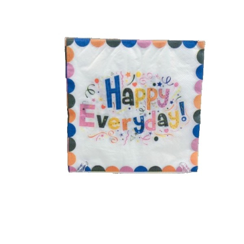 Set 20 Servetele de Masa, din Hartie, 33 x 33 cm, Model Happy Everyday, Multicolor [1]