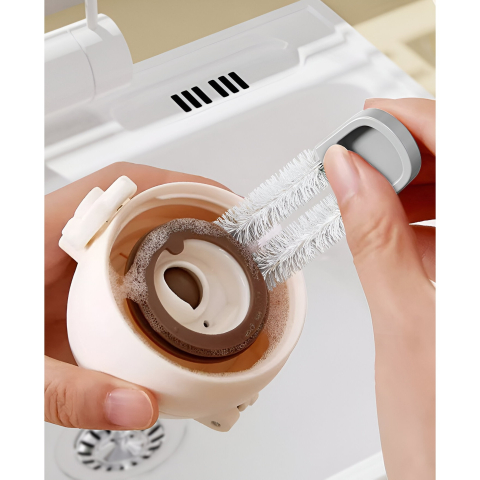 Perie de Curatat Pahare, Cani, Sticle, cu Maner Lung si Burete, Accesorii pentru Spalarea Paielor si Capacelor, usor de Agatat, 27.5x11.4x6cm, Alb [7]