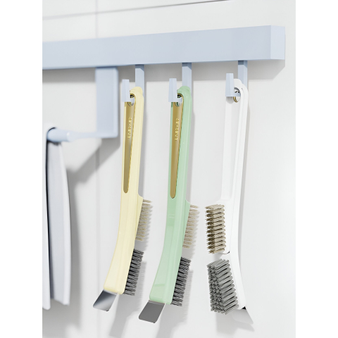 Perie de Sarma pentru Bucatarie, din Doua Bucati, Maner Lung cu Gaura de Prindere, Peri din Otel, Anti-Reziduu, Anti-Murdarie, 24.5x2.7x6.7cm, Verde [3]