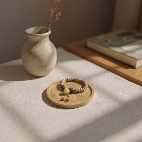 Farfurie din Lemn, Rotunda, pentru Alimente sau Decor, 10 x 1.5 cm, Natur [3]