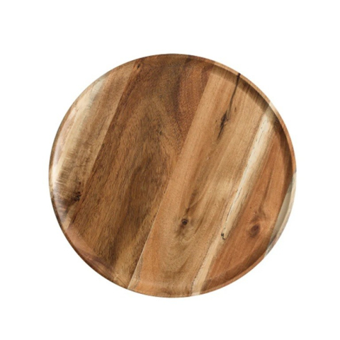 Articole pentru Servit - Farfurie din Lemn, Rotunda, pentru Alimente sau Decor, 30 x 1.5 cm, Natur