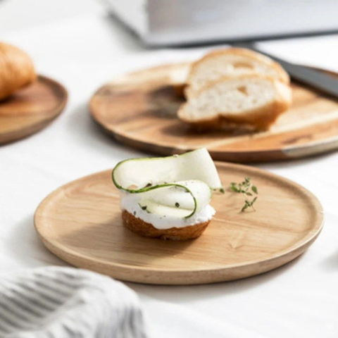 Farfurie din Lemn, Rotunda, pentru Alimente sau Decor, 30 x 1.5 cm, Natur [3]