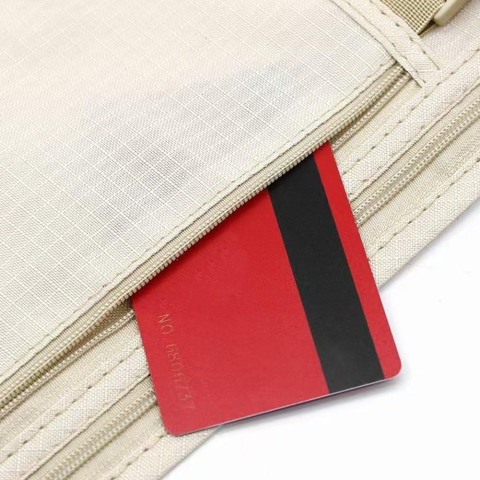 Geanta Anti-Furt, Suport Portofel/Documente, Bej [3]