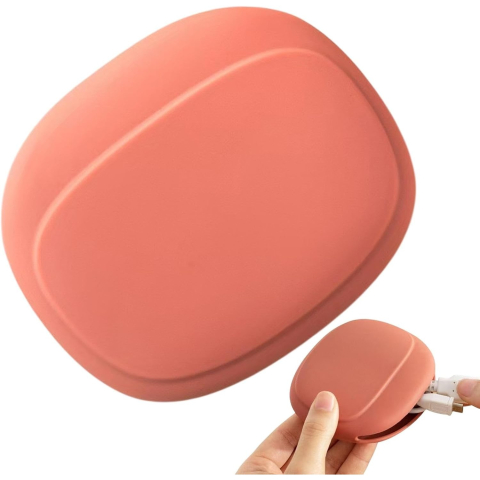 Cabluri si accesorii - Husa din Silicon, pentru Casti, Cabluri, Portabila 8.5 x 10 x 2 cm, Rosu Oranj