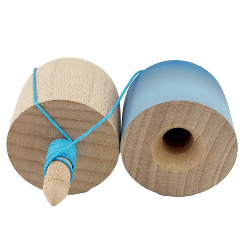 Kendama Pill X Originala, Profesionala Model Rubber Grip Pilula, din Lemn, Varsta 9+, Ata 62/65 cm, 11 x 5 x 5 cm, Gradient Albastru/Albastru deschis [1]