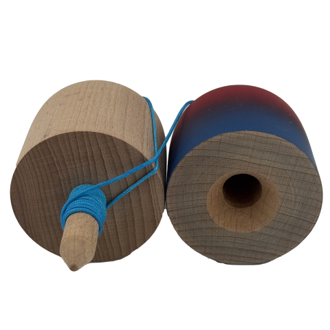 Kendama Pill X Originala, Profesionala Model Rubber Grip Pilula, din Lemn, Varsta 9+, Ata 62/65 cm, 11 x 5 x 5 cm, Gradient Rosu/Albastru [1]