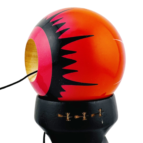 Kendama X Originala , Profesionala, Cupe Mari KING SIZE V3, Super Sticky, Gaura in Baza, Rulment Metalic, din lemn 18 cm, Ata 62/65 cm- BLACK Spider King [7]
