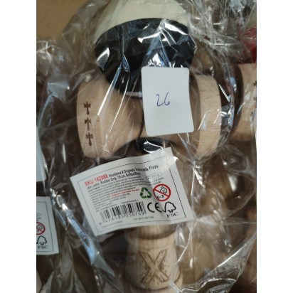 Kendama Rubber Grip V3 Cupe Mari - Kendama X Originala, Profesionala, Big Cups V3, Rubber Grip, model galben/negru