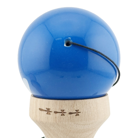 Kendama X Originala, Profesionala, Crazy Smile, Super Sticky cu Cupe Mari KING SIZE V3, Gaura in Baza, Rulment Metalic, din lemn 18 cm, Ata 62/65 cm, Special Albastru [9]