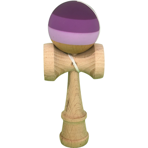 Kendama Rubber Grip - Kendama X Originala, Profesionala, din Lemn, 18 cm, Rubber Grip, Purpuriu/Mov/Lila