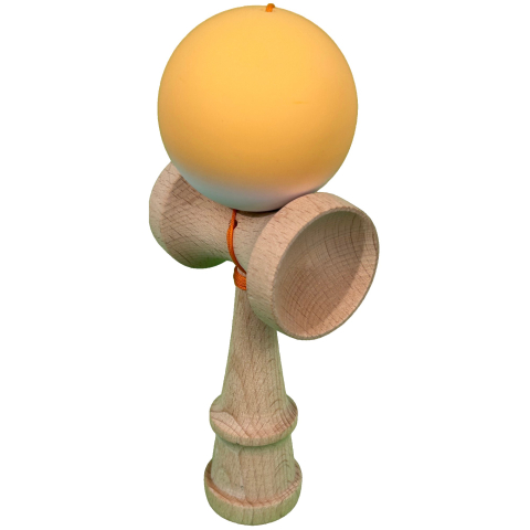 Kendama X Originala, Profesionala, din Lemn cu Bila cu Invelis din Cauciuc, 18 x 6 x 7 cm, Rubber Grip, Portocaliu/Alb [2]