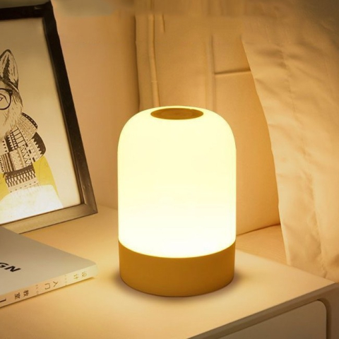 Lampa LED Reincarcabila, Lumina in 3 culori albe + 16 Color, Lampa pentru Dormitor, Culori RGB, Lumina de Noapte in Camera Copiilor, 11 x 8 x 8 cm, Alb [1]