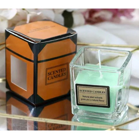 Lumanare Parfumata, Flippy, Model Pahar Transparent, cu Ulei Esential, 4.8 x 5.4 x 5.5 cm, Aroma de Ceai Alb, Verde [2]