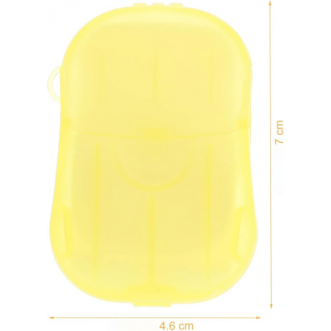 Mini Cutie de Sapun din Hartie, de Unica Folosinta, Portabila, Potrivit pentru Calatorii, 20 foite, Galben [5]