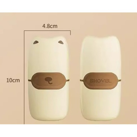 Mini Racleta de Curatare, pentru Etichete, Adezivi, din ABS+ Metal, 2 Lame Incluse, Maro [3]