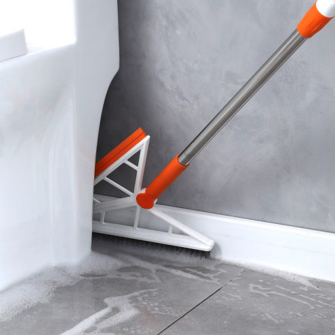 Mop Multifunctional, Portocaliu, cu Racleta din Silicon, Maner Telescopic, Curatarea Eficienta a Tuturor Suprafetelor [3]