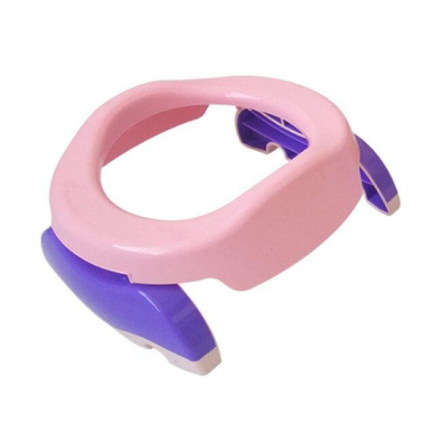 Olita Portabila 2 in 1, Olita + Capac de Toaleta, din Plastic, Diametru 21 cm, Roz [4]