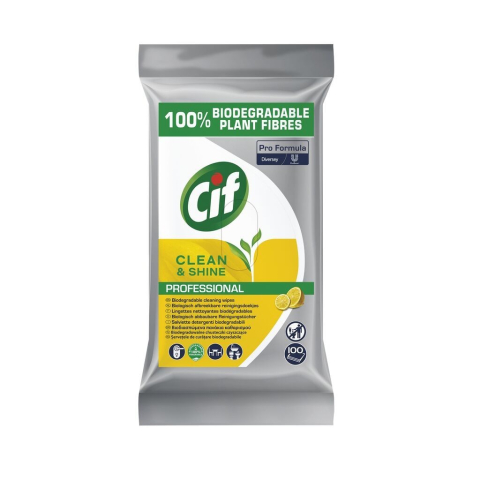 Pachet CIF Professional Clean&amp;Shine - Servetele Umede de Curatare Multifunctionale Biodegradabile, 4×100 buc [2]