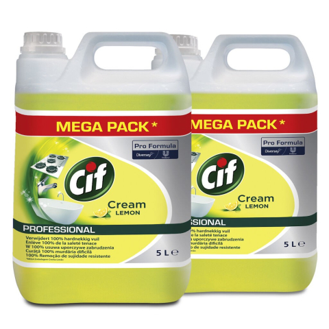 Produse Curatenie - Pachet CIF Professional Cream Lemon - Crema de Curatare Non-Abraziva cu Lamaie 2×5 L