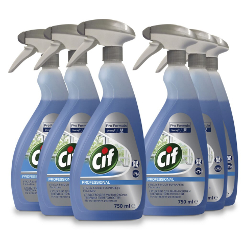Pachet CIF Professional Glass &amp; Multi Surface - Detergent Geamuri si Suprafete 6×0.75 L [3]