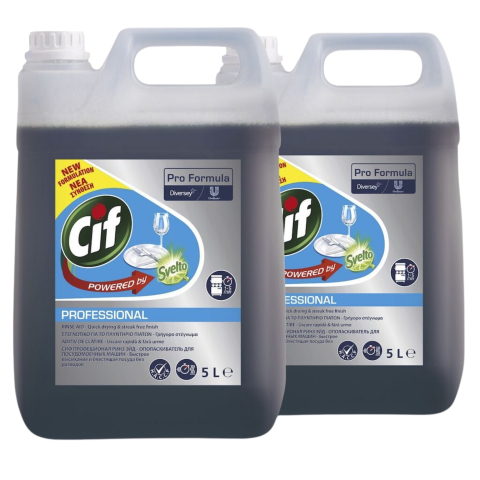 Produse Curatenie - Pachet CIF Professional Rinse Aid - Agent de Clatire pentru Masini de Spalat Vase 2×5 L