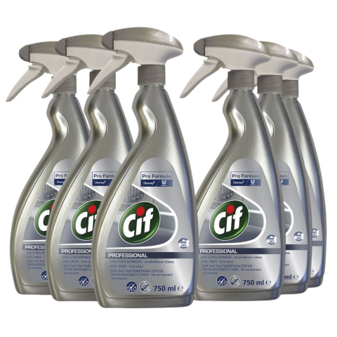 Produse Curatenie - Pachet CIF Professional Stainless Steel - Detergent pentru Inox 6×0,75 L
