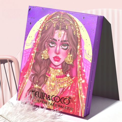 Paleta de Machiaj, KEVIN &amp;amp; COCO, Girl Power, Fard de Pleoape, Iluminator, Blush Cremos, 117 culori, 19 x 14.8 x 3.4 cm [2]