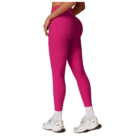Fitness si sport - Pantaloni de Fitness/Yoga, pentru Femei, Material Elastic, Spandex, Talie Inalta, Roz, Marime S