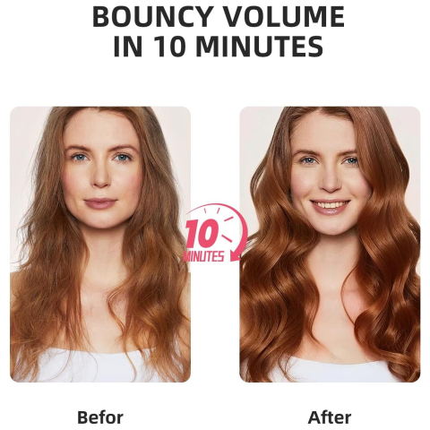 Perie termica cu infra rosu, Pieptene Cald, Afisaj LED, cu Ioni Negativi si dubla Tensiune, Ondulare, Volumizare si Indreptare, Roz [4]