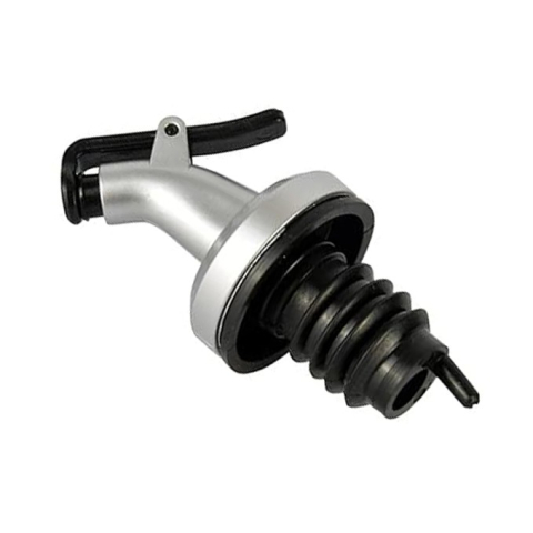 Accesorii Bucătărie - Picurator cu Dop pentru Sticla, Dop Dispenser pentru Ulei Sosuri, 8.5 x 3 cm, Argintiu