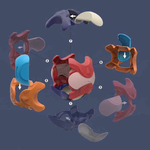 Pusculita Sub Forma de Minge, de Construit, se Asambleaza/Dezasambleaza, din Plastic, 16.5x16.5x16.5, Multicolor [6]