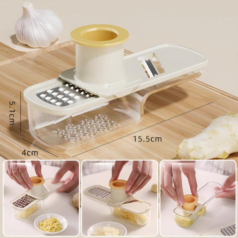 Ustensile pentru Bucătărie - Razatoare Manuala pentru legume, Recipient depozitare, Alb