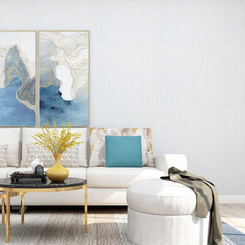 Rola Autoadeziva pentru Perete, din Panza, 10 m, Rezistenta la Umezeala, 2.5 mm Grosime, Model Texturat, Verde Deschis [4]