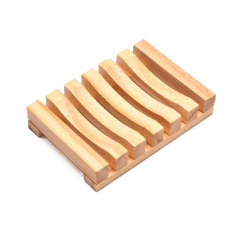 Articole pentru baie - Savoniera, din Lemn de Bambus, Scurgere Apa, 11.5 x 8 cm, Natur