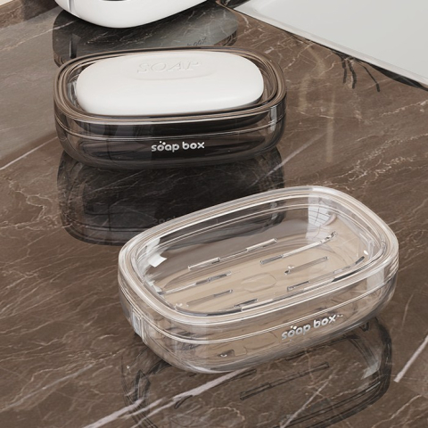 Savoniera, Pentru Blat, PET, Scurgere Optima, din Plastic, 13 x 9 x 4 cm, Gri [3]