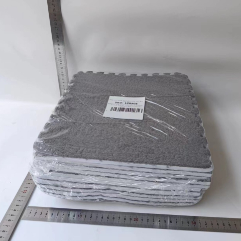 Set 10 Piese Covor tip Puzzle, Spuma EVA, Pufos, 30 x 30 x 1 cm, Gri [9]