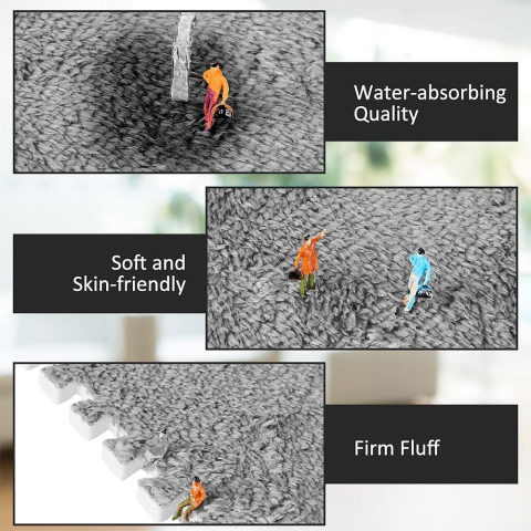 Set 10 Piese Covor tip Puzzle, Spuma EVA, Pufos, 30 x 30 x 1 cm, Gri [3]