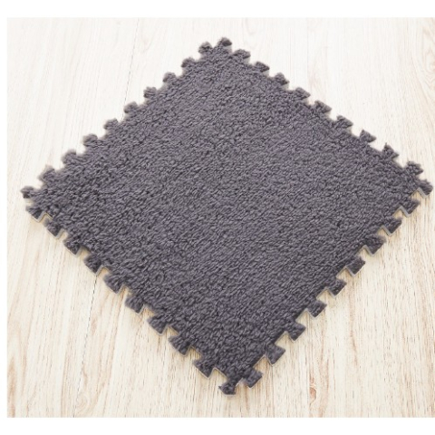 Set 10 Piese Covor tip Puzzle, Spuma EVA, Pufos, 30 x 30 x 1 cm, Gri [5]