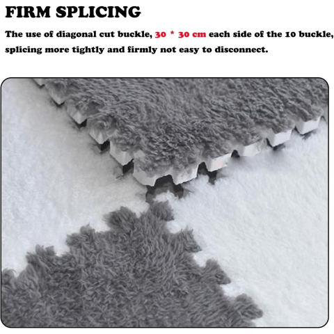 Set 10 Piese Covor tip Puzzle, Spuma EVA, Pufos, 30 x 30 x 1 cm, Gri [7]