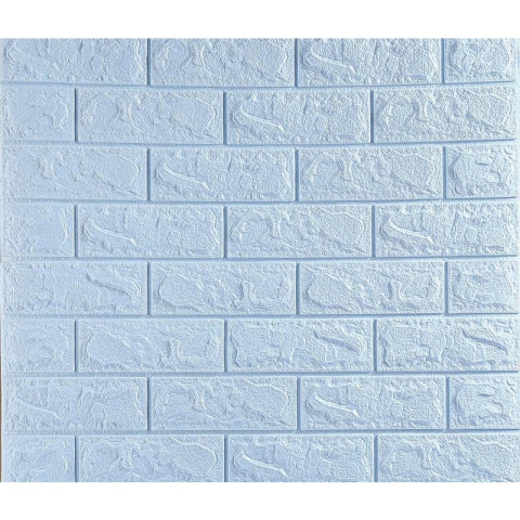 Set 10 Placi de Tapet, Autoadezive, 70 x 77 cm, 3.5 mm Grosime, Suprafata Acoperita 5.3 mp, din PVC, Model Caramida, Albastru Deschis [1]