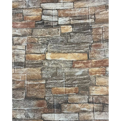 Set 10 Placi de Tapet, Autoadezive, 70 x 77 cm, 3.5 mm Grosime, Suprafata Acoperita 5.3 mp, din PVC, Model Caramida, Multicolor [2]